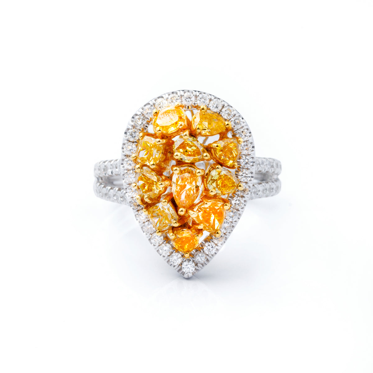 Yellow Pear Shaped Ring