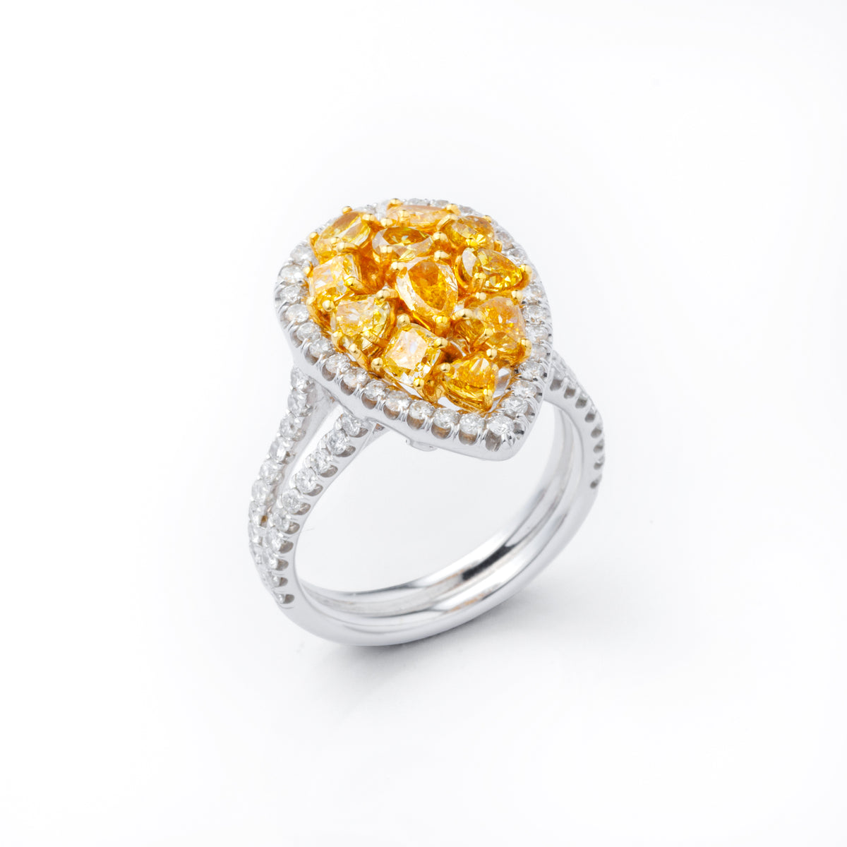 Yellow Pear Shaped Ring