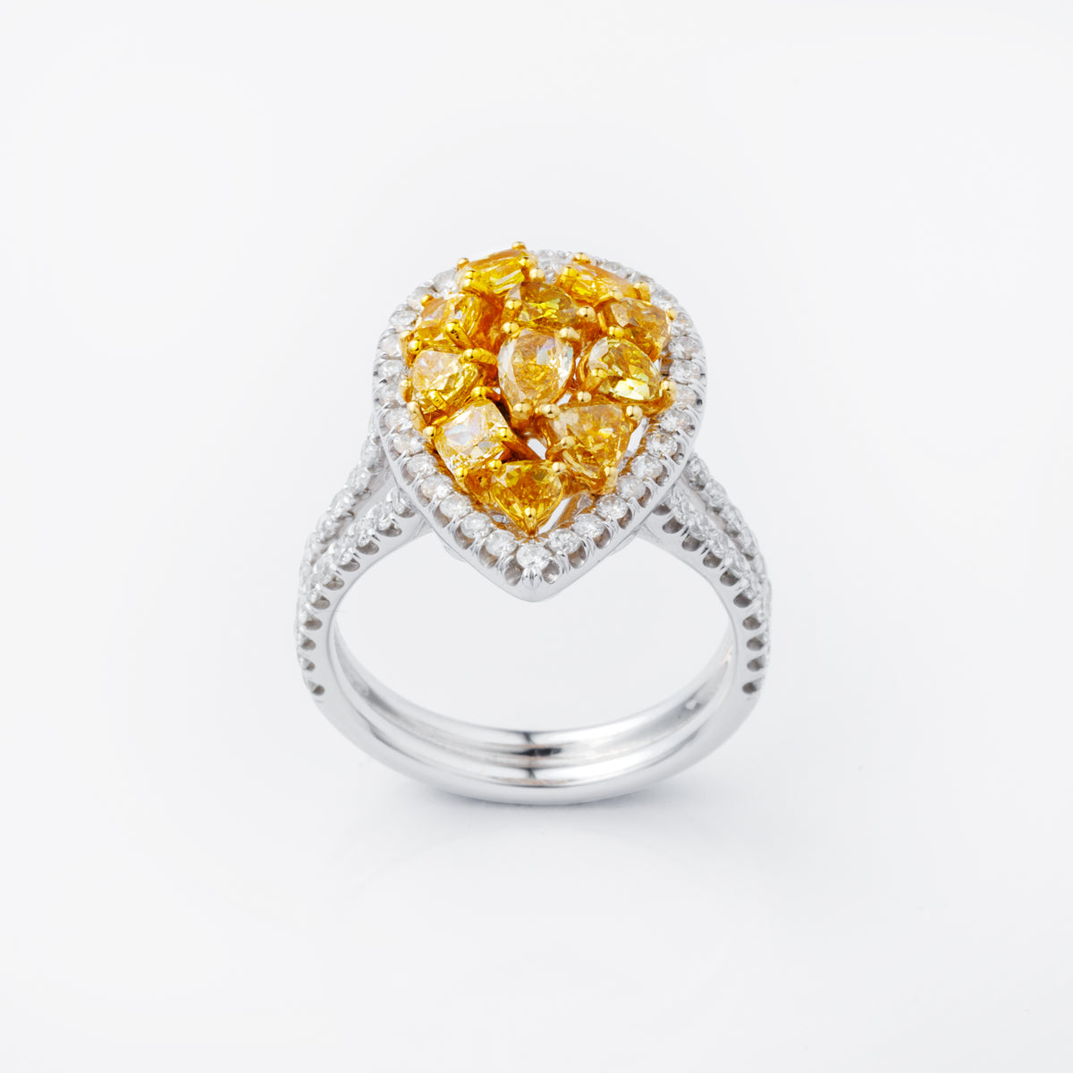 Yellow Pear Shaped Ring