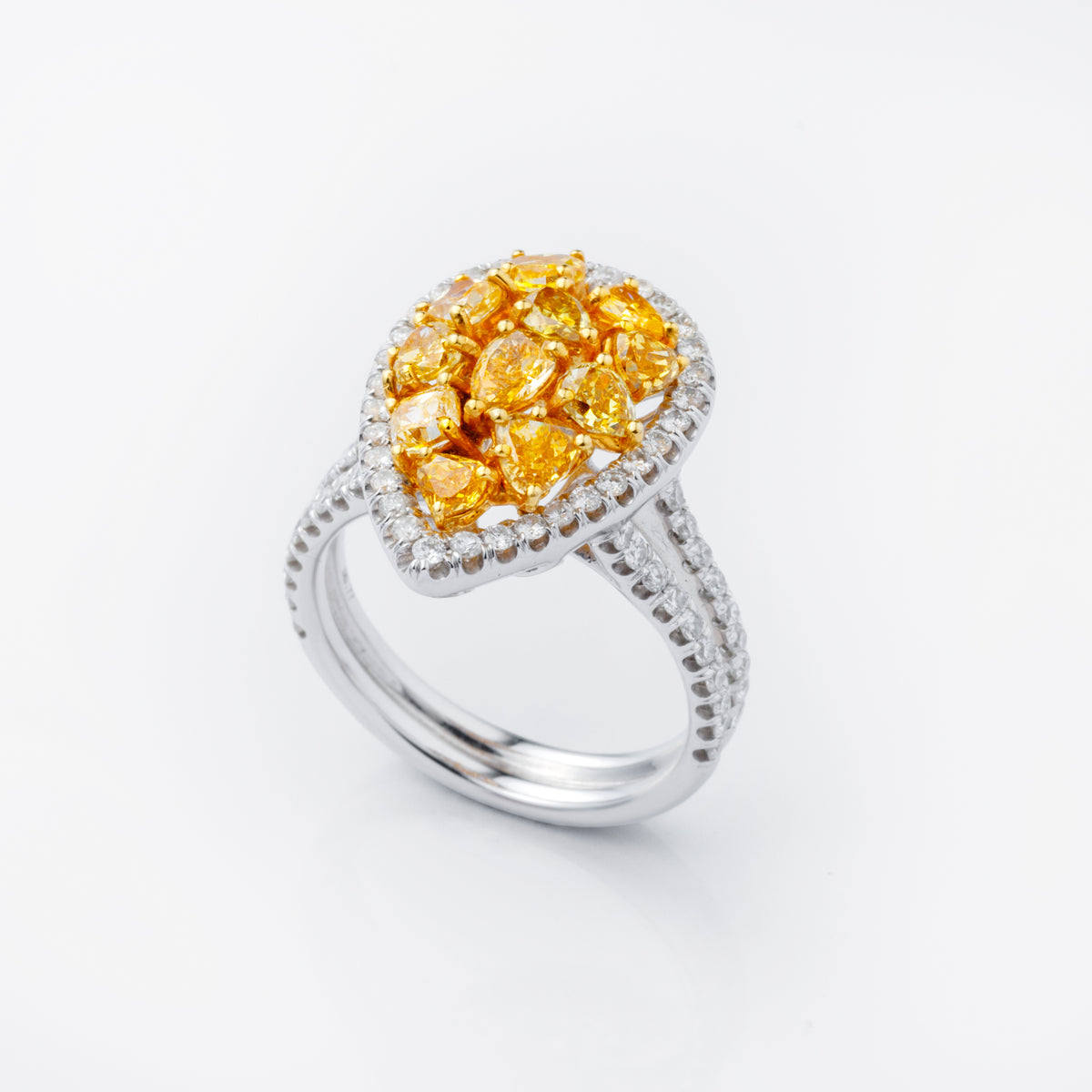 Yellow Pear Shaped Ring