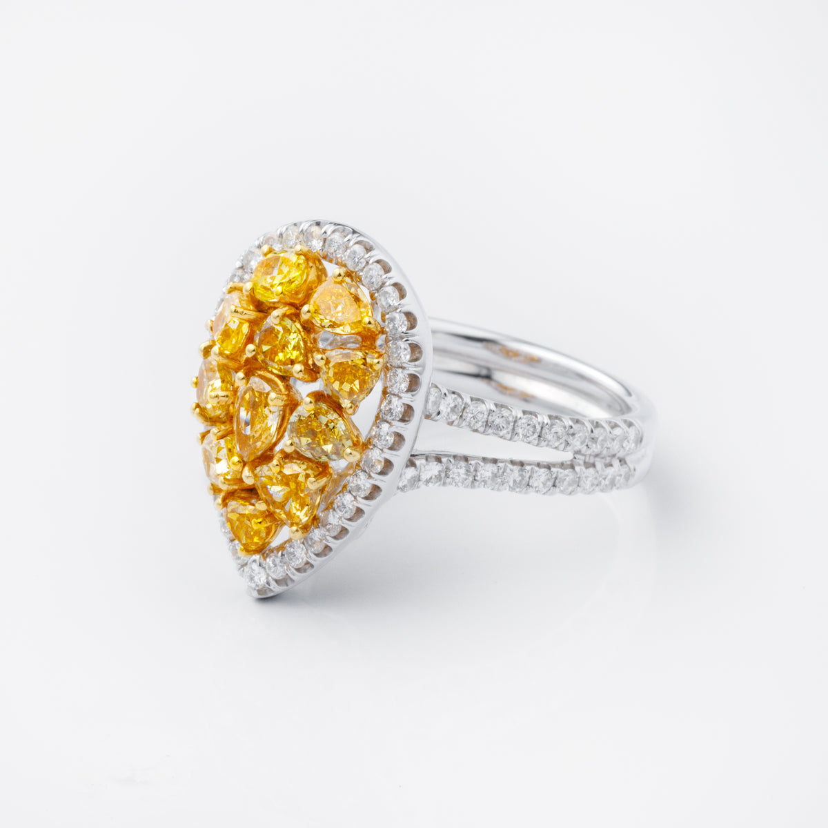 Yellow Pear Shaped Ring